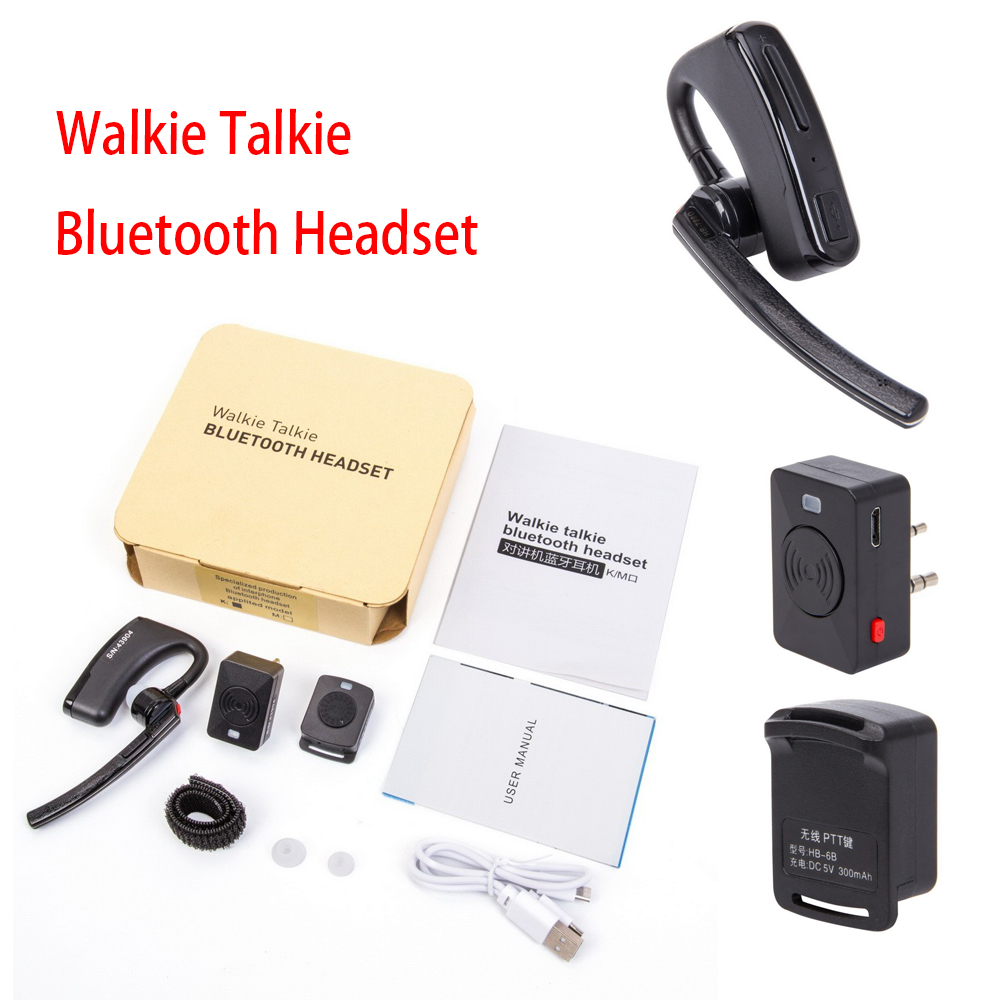 Walkie Talkie Wireless Bluetooth PTT Mic Earphone for BaoFeng UV-5R Radtel RT-490 RT-830 RT-4B RT12 for Motorola P8668 GP328D P8200