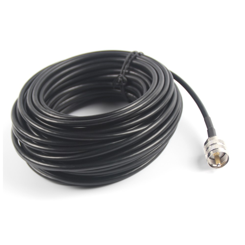 50ft RG58 Coaxial Cable with PL259 Male Connectors - Perfect for CB Radio Antenna Extension