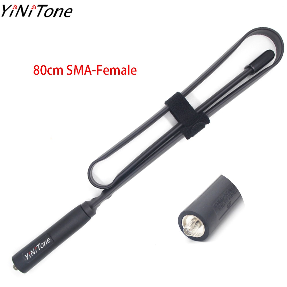 YiNiTone AT-72 136-520MHz Foldable 72cm CS Tactical Antenna SMA Female Ham Radio Antenna Dual Band VHF/UHF For Baofeng UV-82 UV-5R UV5R BF-888S AR-F8 walkie talkie	