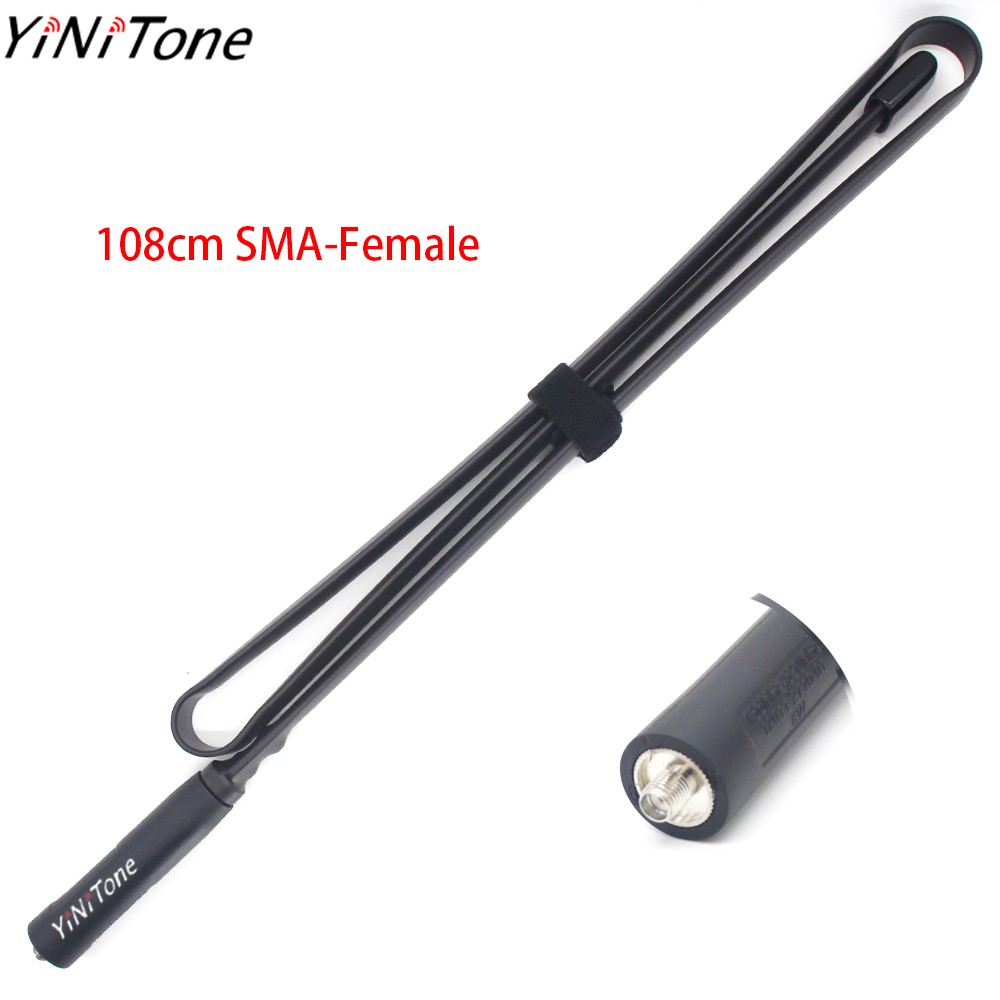 YiNiTone AT-108 136-520MHz Foldable 108cm CS Tactical Antenna SMA Female Ham Radio Antenna Dual Band VHF/UHF For Baofeng UV-82 UV-5R UV5R BF-888S AR-F8 walkie talkie	