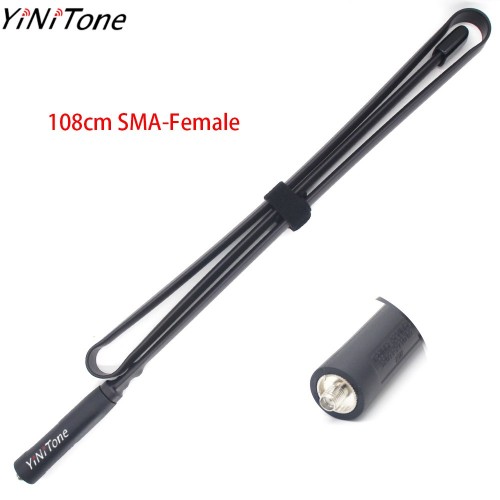YiNiTone AT-108 136-520MHz Foldable 108cm CS Tactical Antenna SMA Female Ham Radio Antenna Dual Band VHF/UHF For Baofeng UV-82 UV-5R UV5R BF-888S AR-F8 walkie talkie	